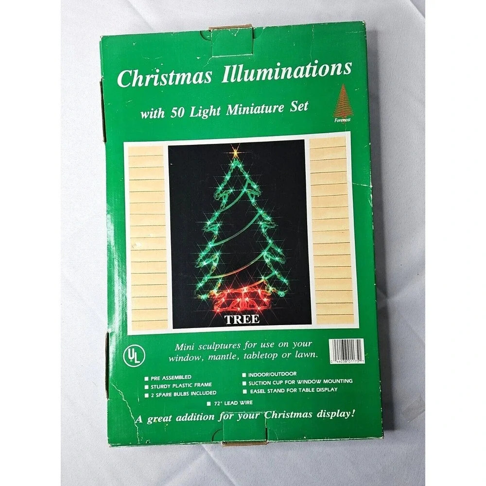 VTG Christmas Illuminations Lighted Christmas Tree 50 Lights UL Foremost